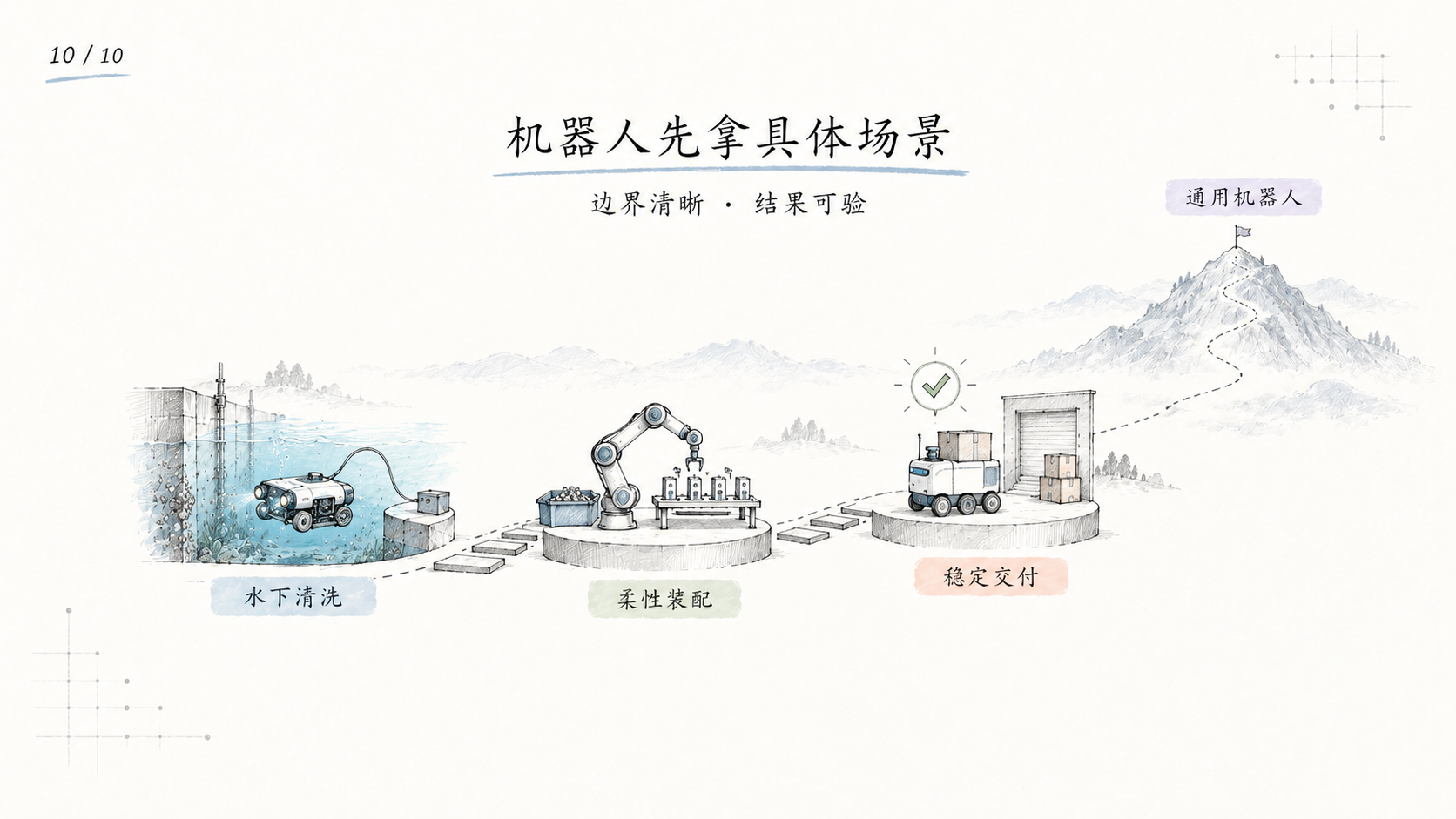机器人先从水下清洗与柔性装配等具体场景切入